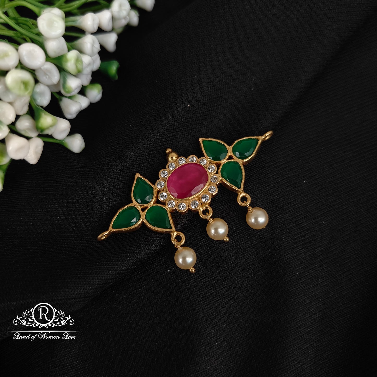 pendant 92.5 silver kundhan mala locket cum chocker pendant with hanging -rcl62 92.5 silver ramala jewelry / ramala collections