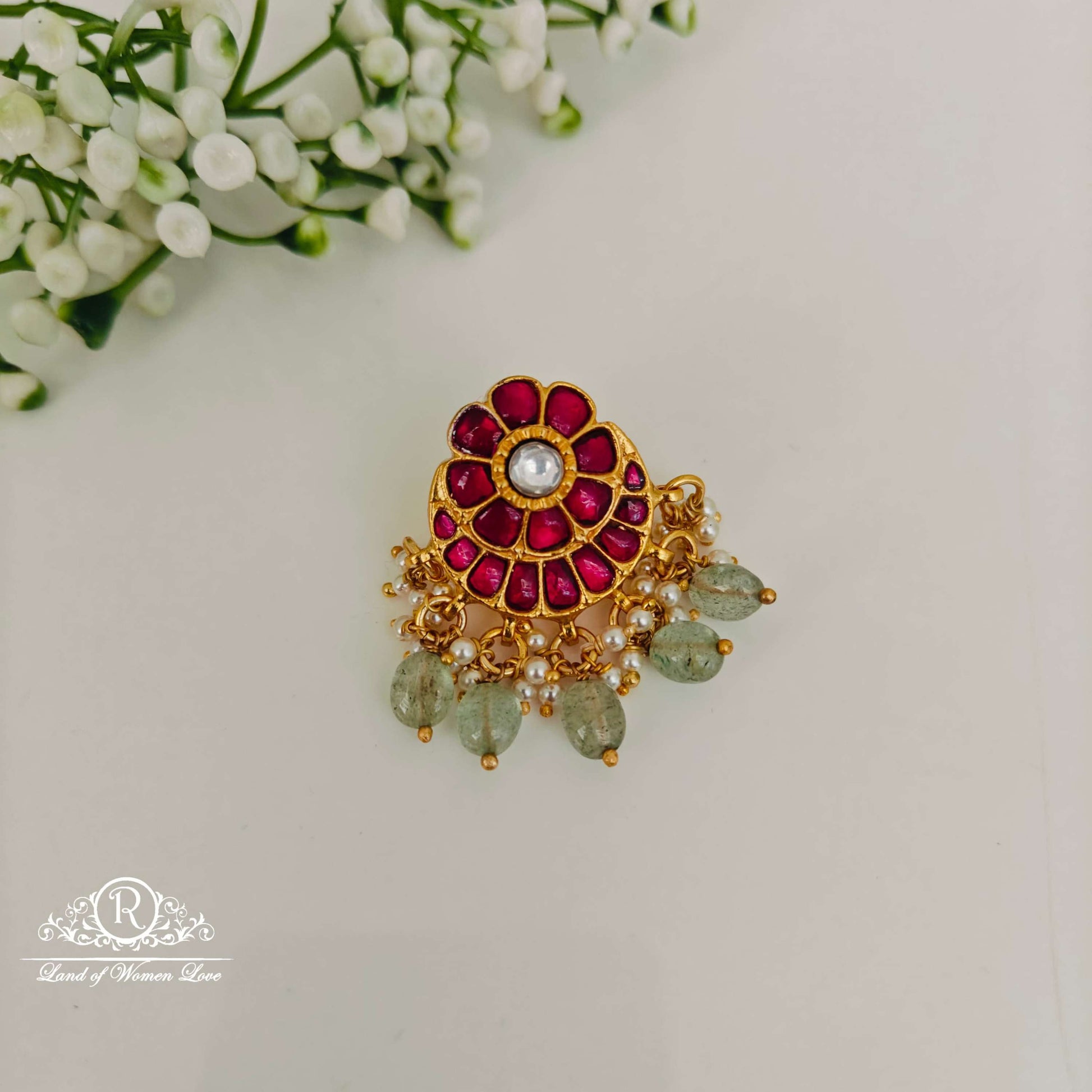 pendant simple and cute kundan silver pendant -rcn15 kundan 92.5 silver ramala jewelry / ramala collections