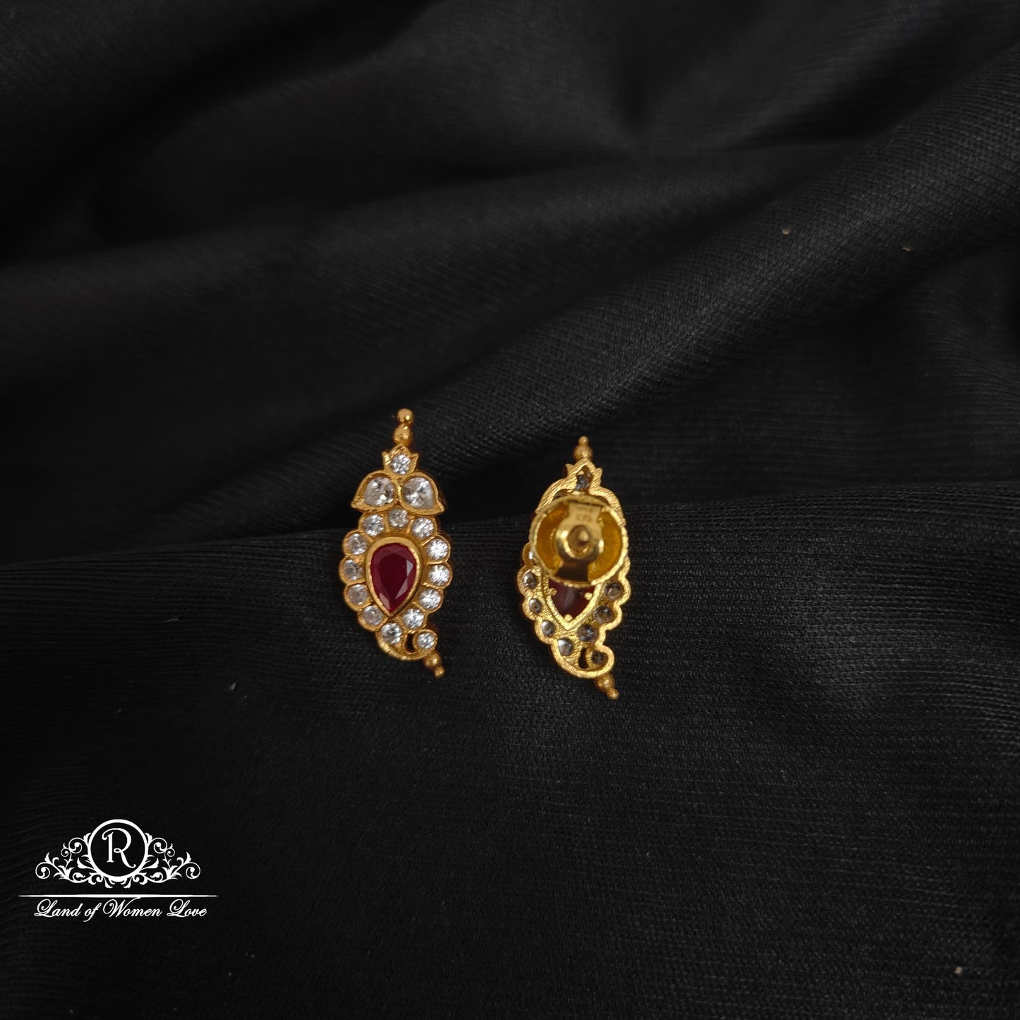 Silver mango earrings -RCCP283