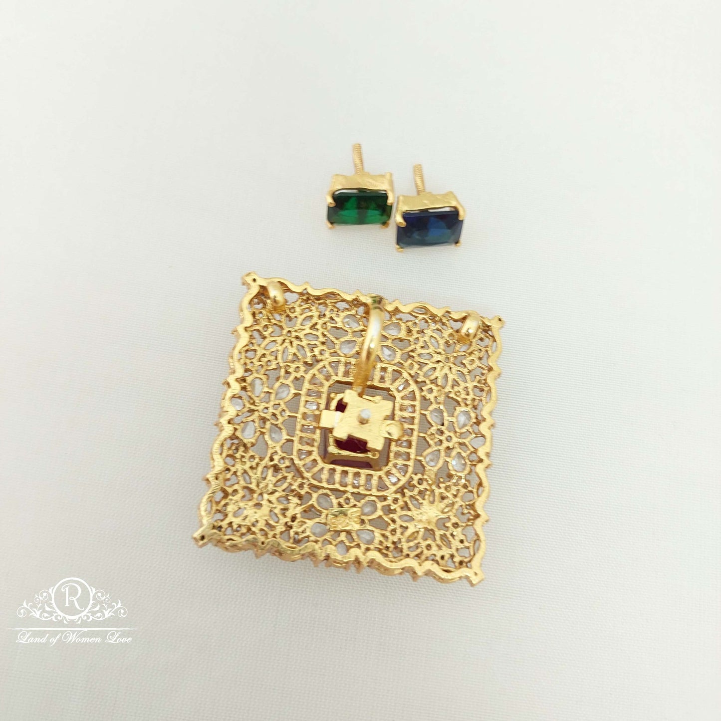 Silver CZ-Stones Changeable Locket-SA418