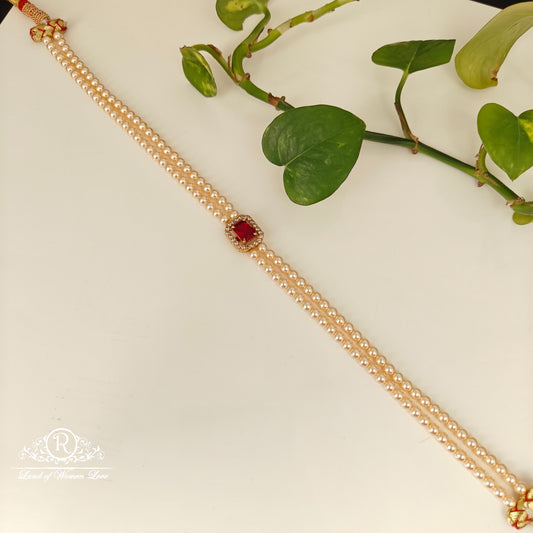 pendant 92.5 silver simple and cute pearls chocker with ruby chocker pendant-rch961 ruby 92.5 silver ramala jewelry / ramala collections
