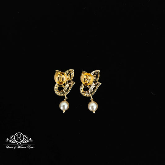 Peacock design Diamond finishing Silver Earrings-RC94-90M09