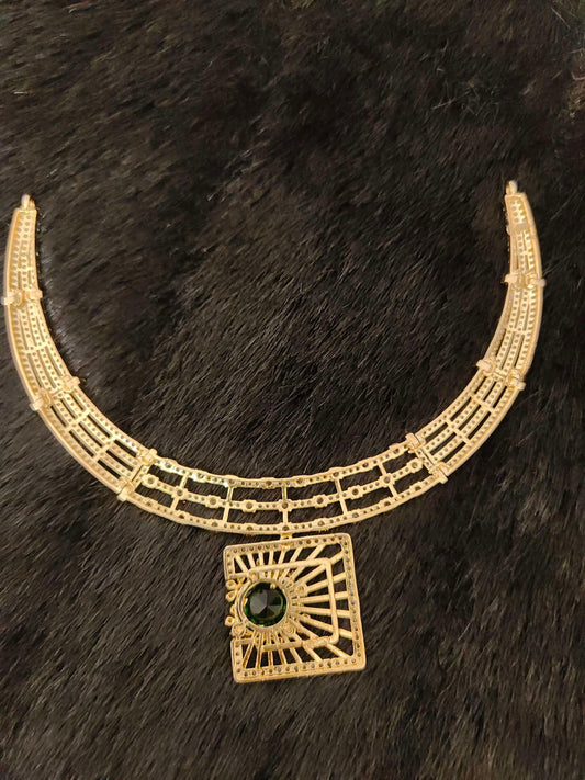 Silver CZ- White Stones Necklace-RCJR240