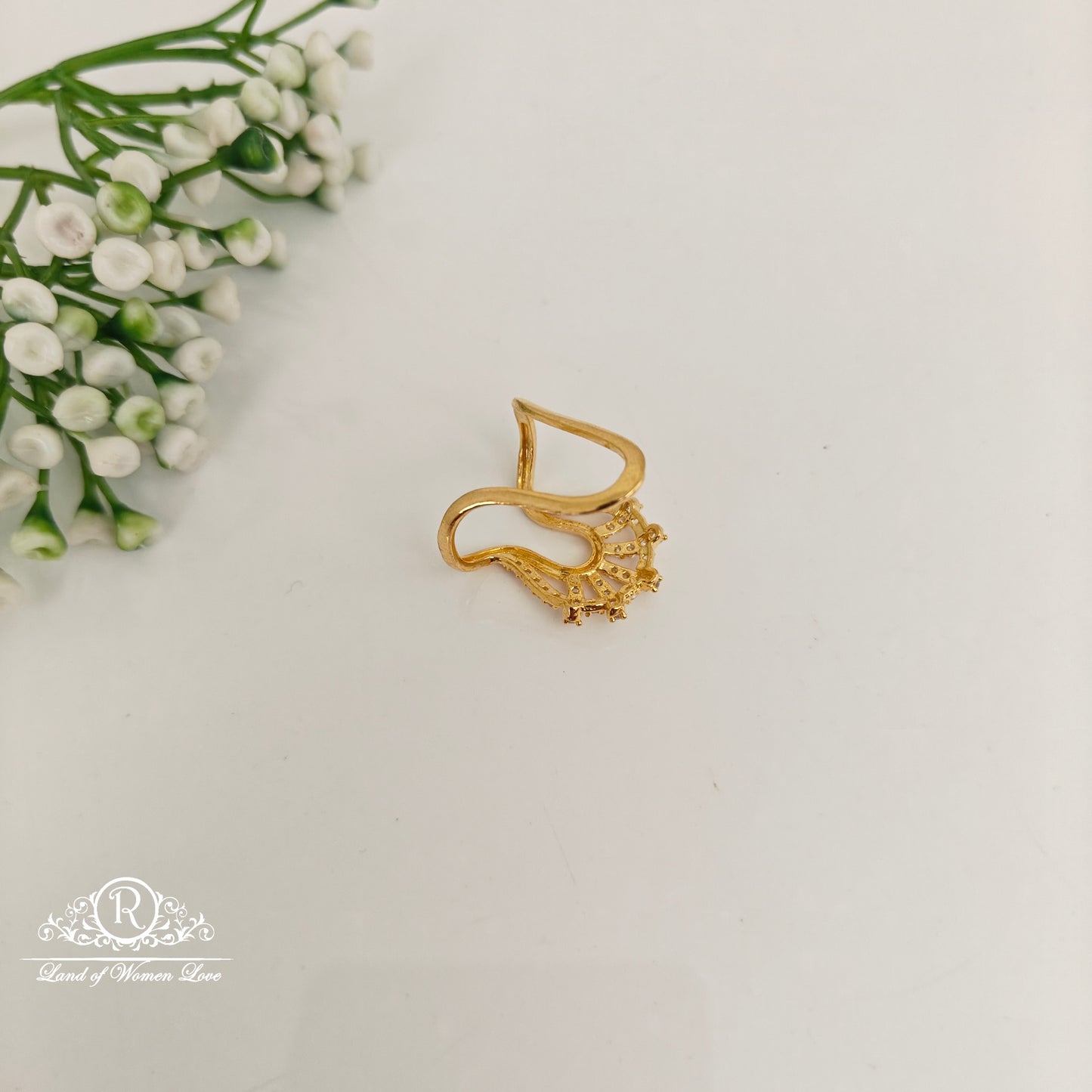 92.5 silver simple and Cute CZ- stones Vanki Ring -RCDS389