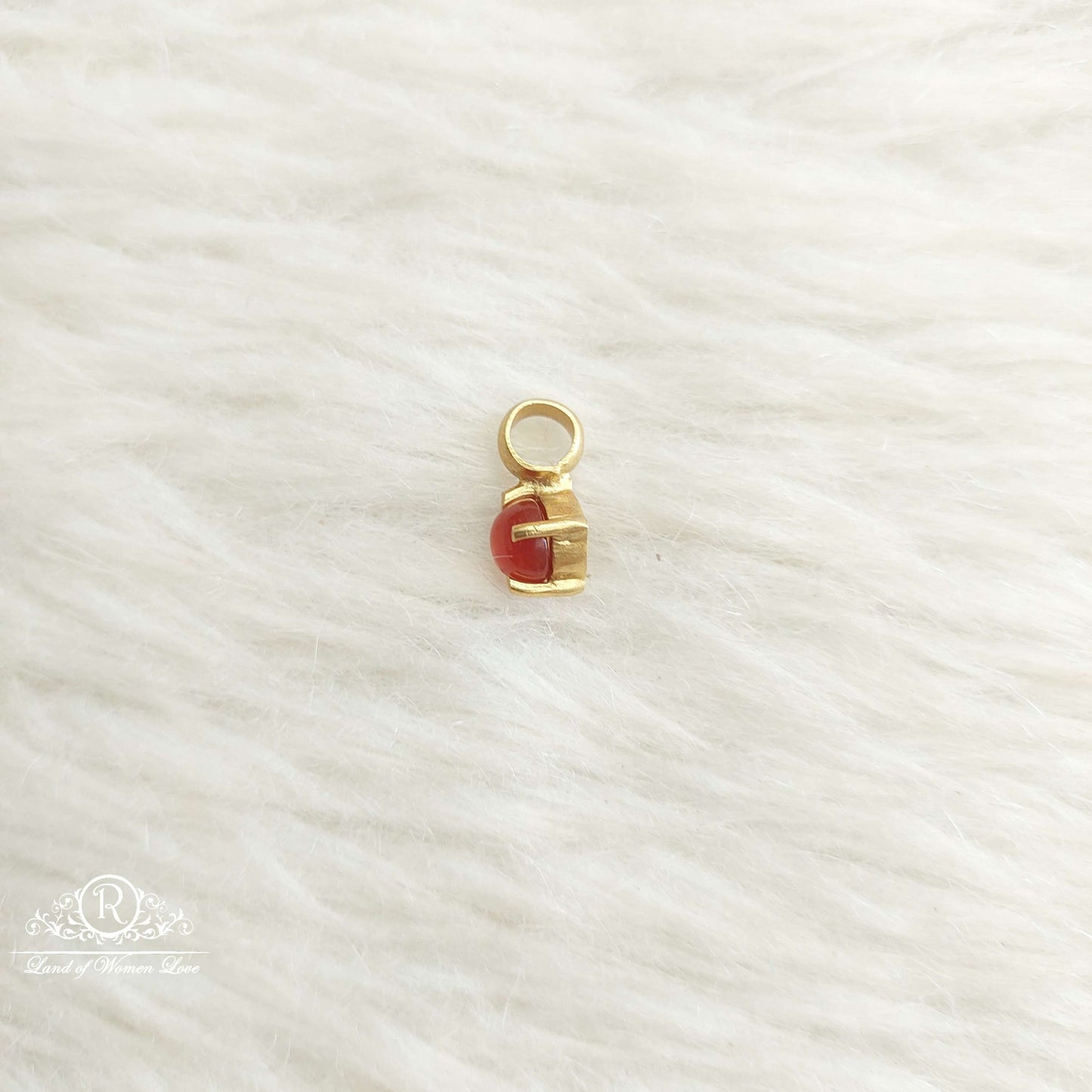 Silver Small Red Stone Locket-SA568