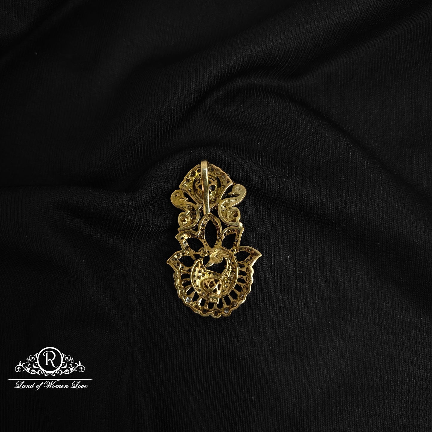 92.5 Silver peacock design Victorian Pendant-RCP107