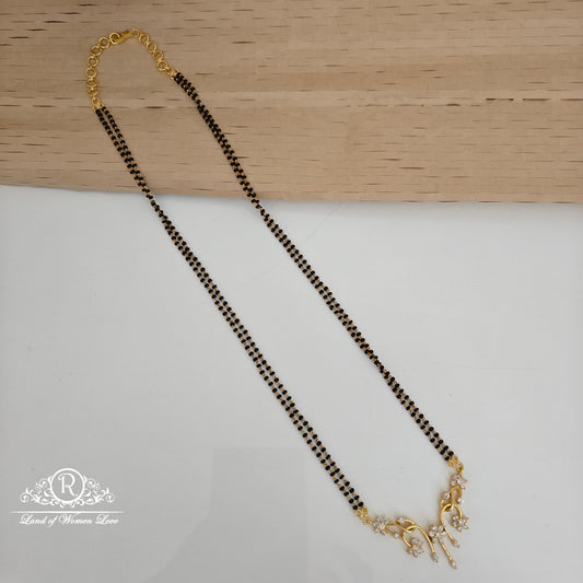 chain 92.5 silver simple and cute black beads chain with mala locket -rch933 92.5 silver ramala jewelry / ramala collections