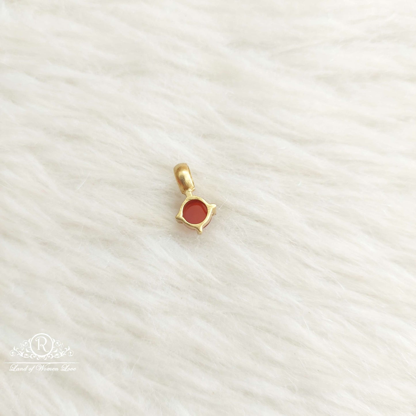 Silver Small Red Stone Locket-SA568