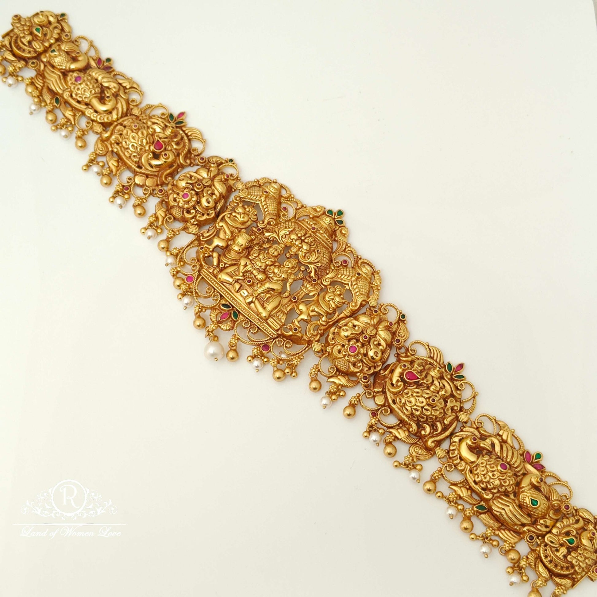 silver god shiva peacock design vaddanam-rc87-60p41 92.5 silver ramala jewelry / ramala collections