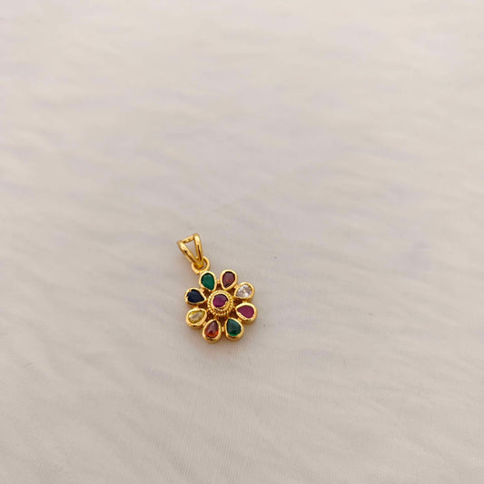 earrings silver base gold polish navaratna pendant -rct55 navaratna 92.5 silver ramala jewelry / ramala collections