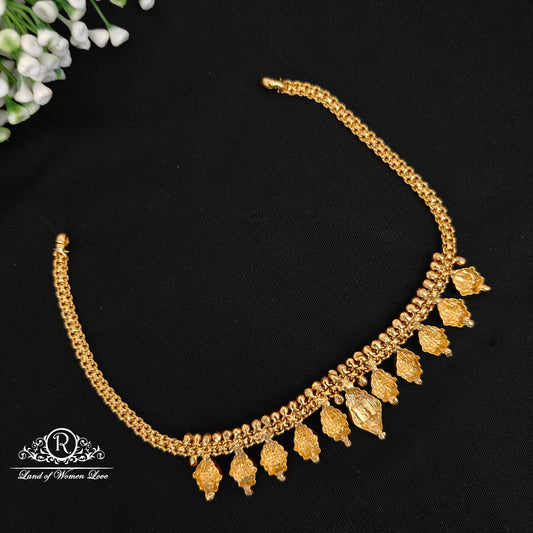 Silver Lakshmi Devi Design necklace -RC06M406