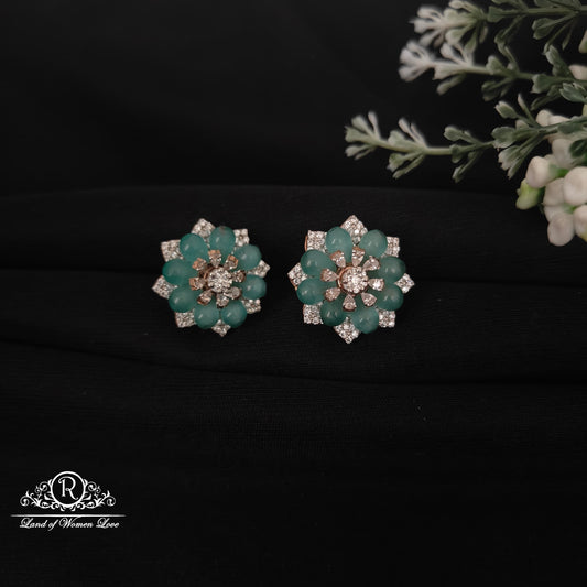 stud 92.5 silver fusion rose gold polish flower design studs-rcm1058 92.5 silver ramala jewelry / ramala collections