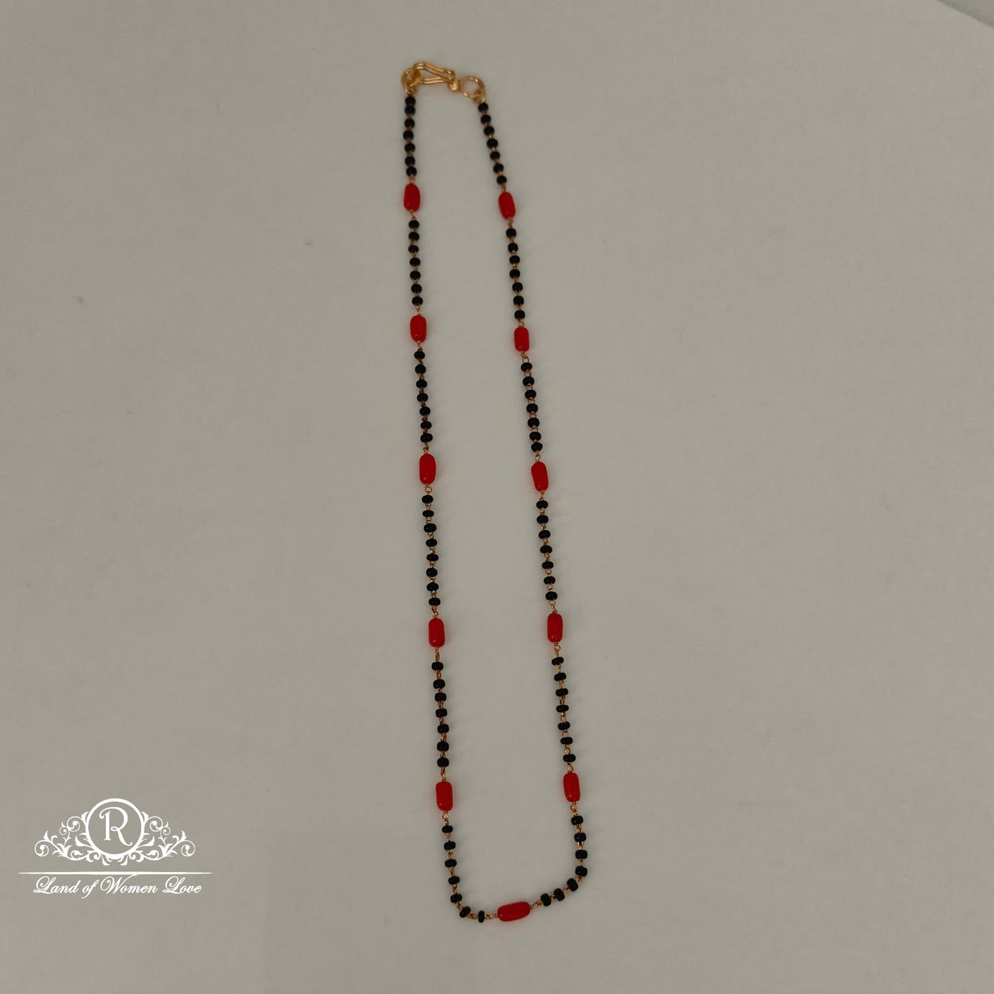 92.5 silver simple and cute black beads with coral-rch918 coral 92.5 silver ramala jewelry / ramala collections