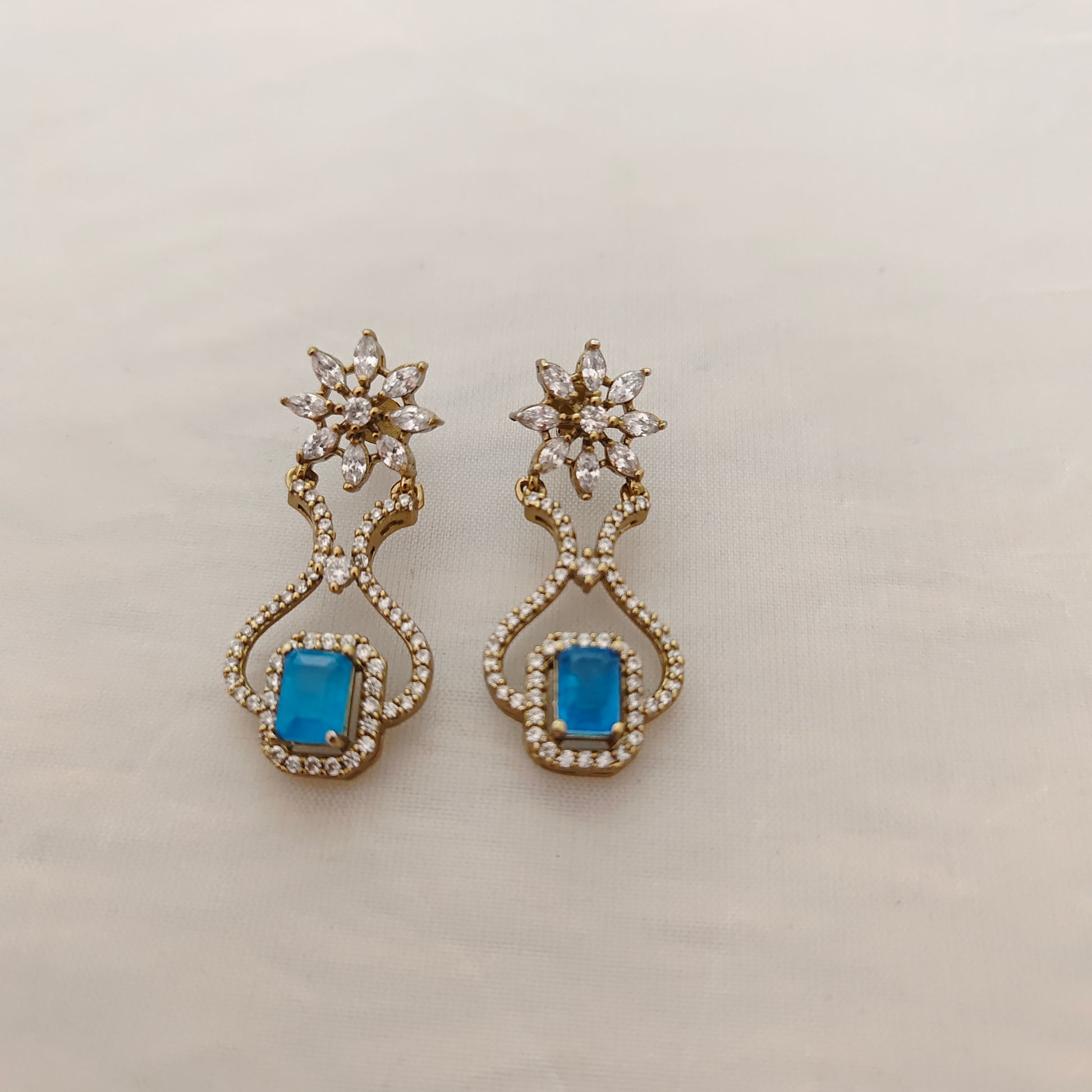 earrings silver diamond finshing earrings -rcp079 92.5 silver ramala jewelry / ramala collections