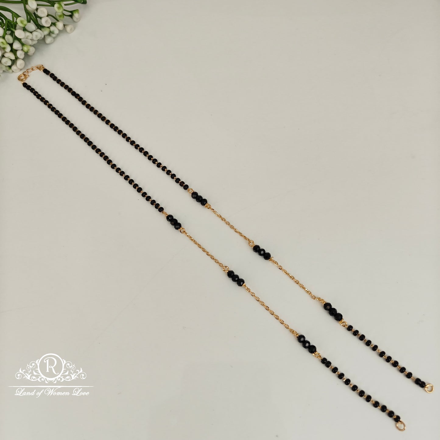 92.5 silver simple and cute black beads 92.5 silver ramala jewelry / ramala collections