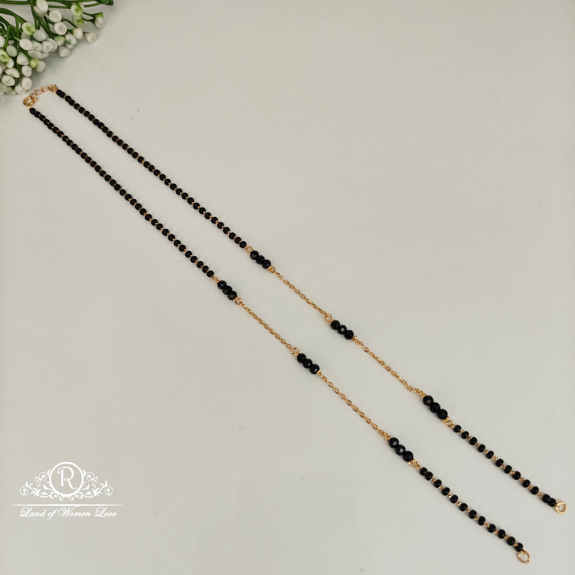 92.5 silver simple and cute black beads 92.5 silver ramala jewelry / ramala collections