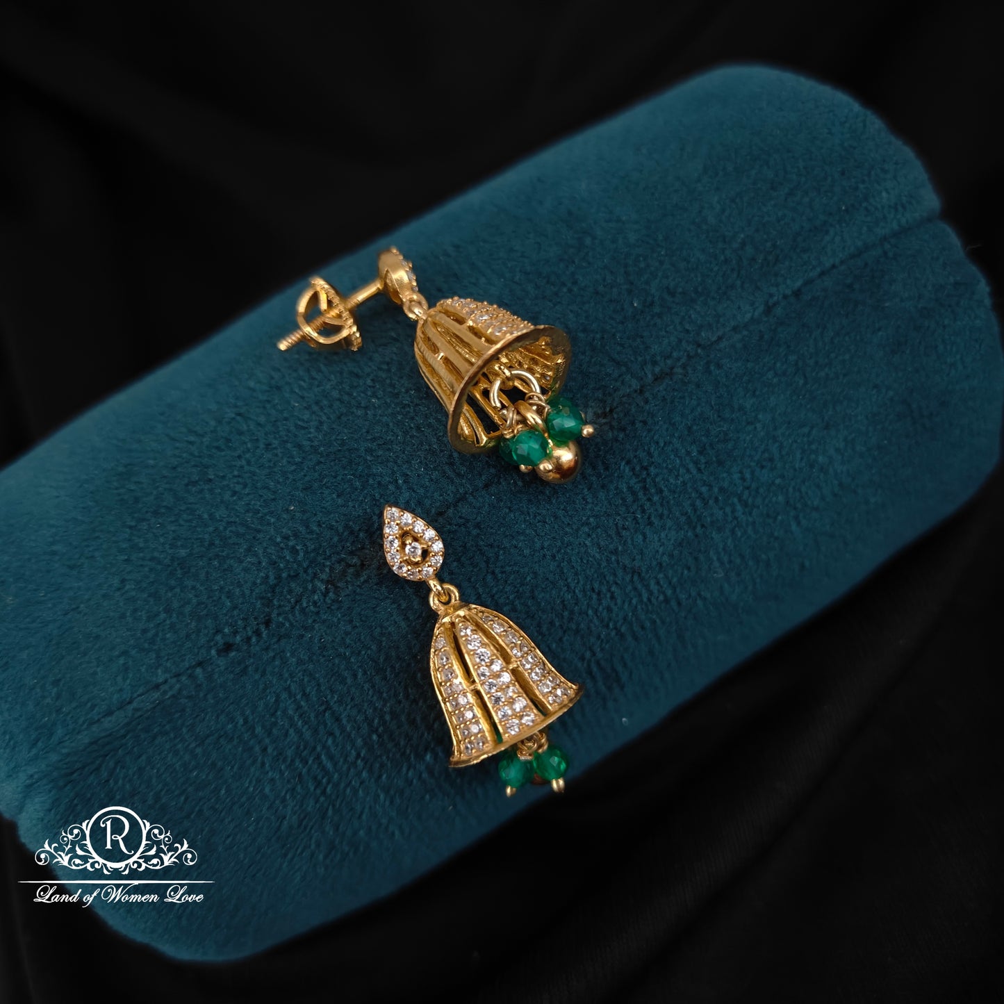 92.5 silver simple and Cute jhumkas  with CZ- Stones and hangings-RCDS320