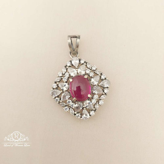 silver white stones locket-m302 92.5 silver ramala jewelry / ramala collections