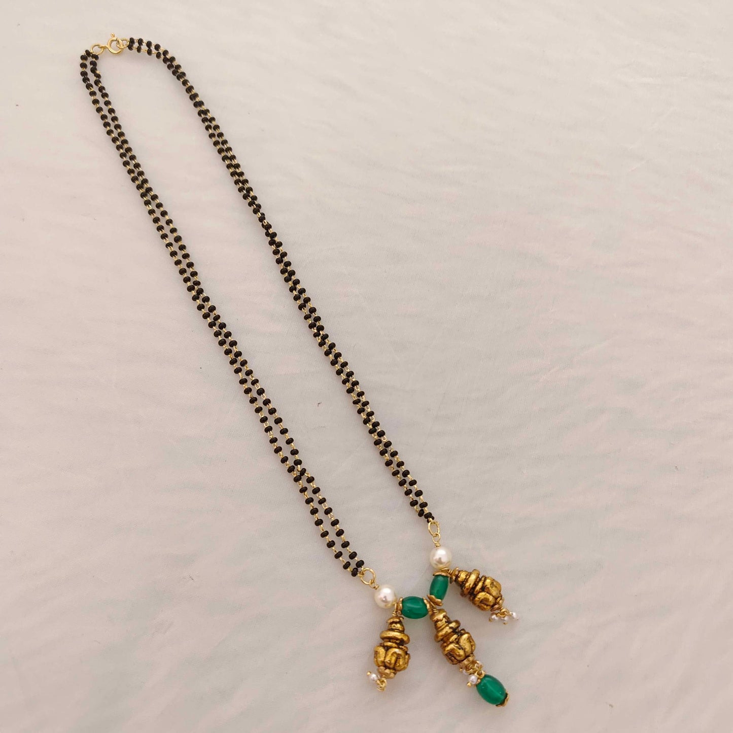 chain silver black beads chain -rch444 92.5 silver ramala jewelry / ramala collections