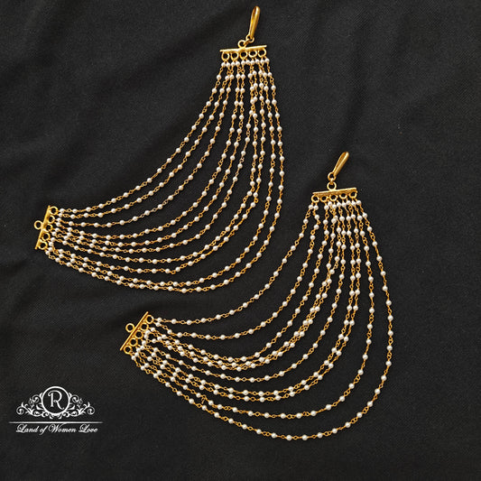 92.5 silver pearls earchains-rch833 92.5 silver ramala jewelry / ramala collections