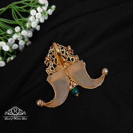 92.5 silver simple and Cute tiger nail pendent with Lakshmi Devi Design -RCJR886