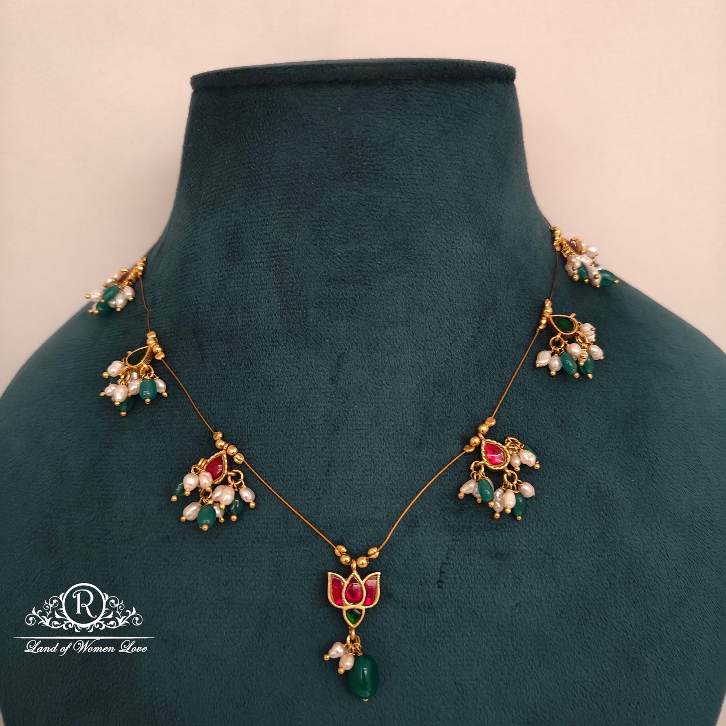 Silver invisible kundan chain -RCAA04