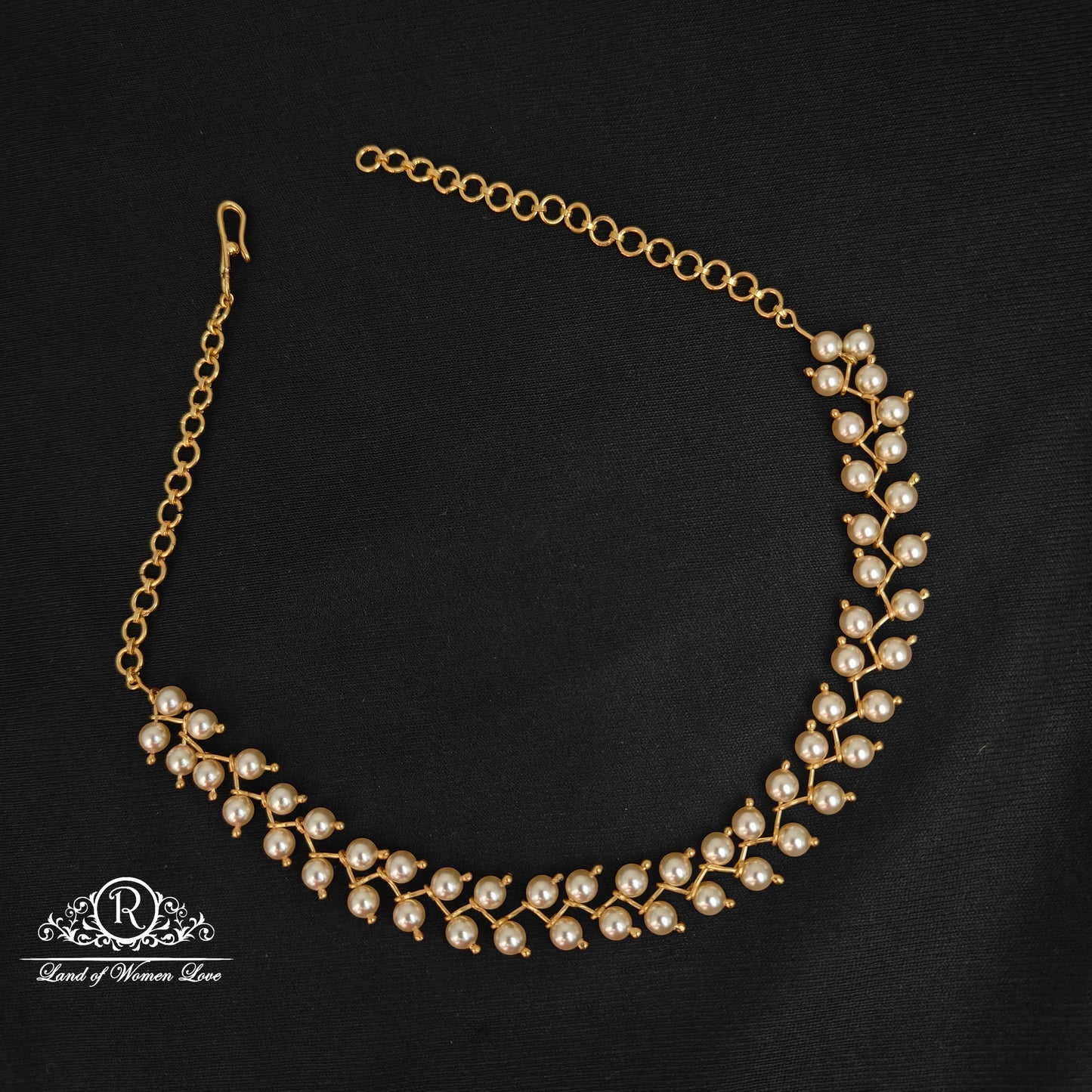 necklace 92.5 silver pearls necklace-rch812 92.5 silver ramala jewelry / ramala collections