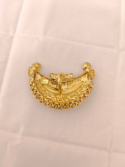 Silver Kempu Stones Locket-V052