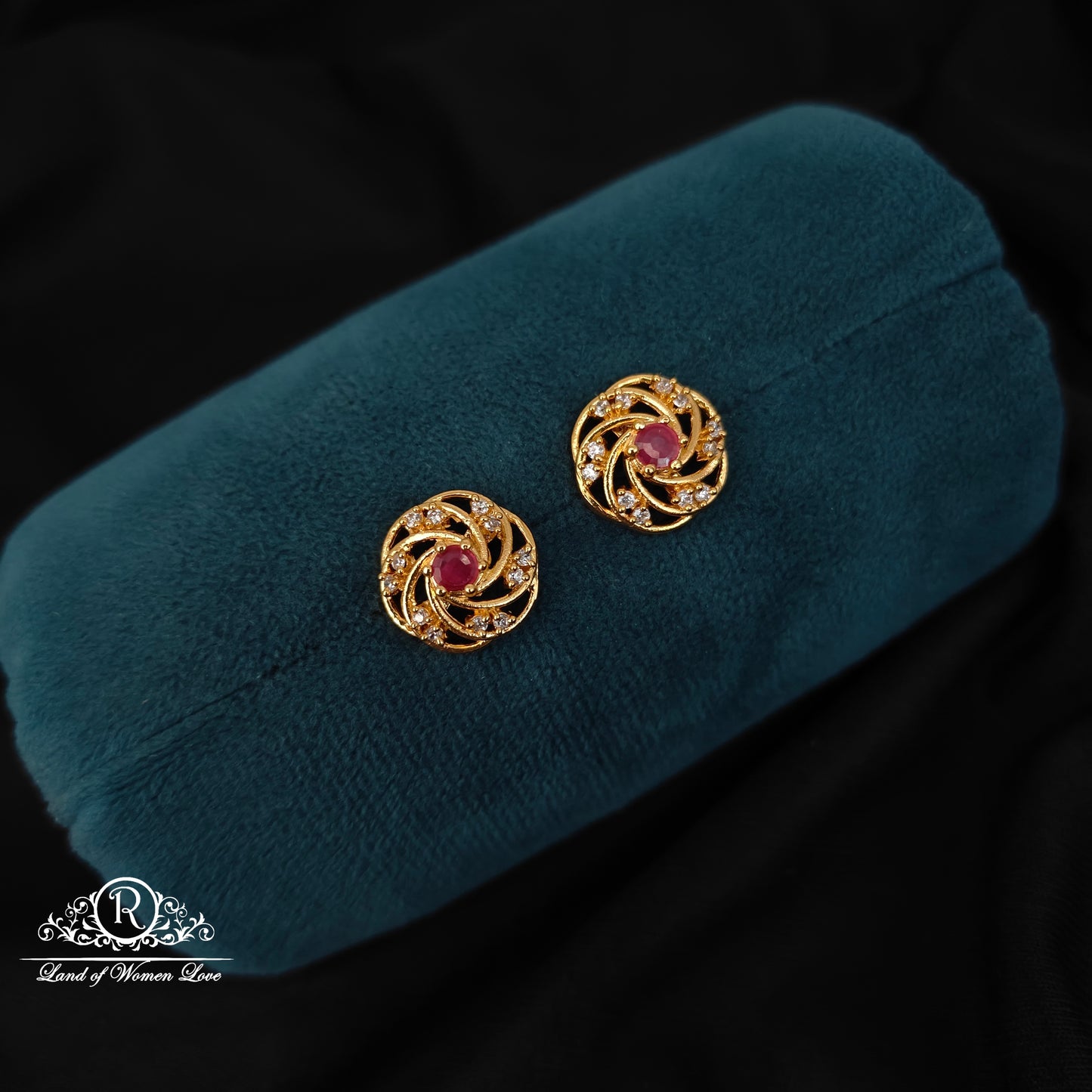 stud 92.5 silver ruby and cz's studs-rcjr794 ruby 92.5 silver ramala jewelry / ramala collections