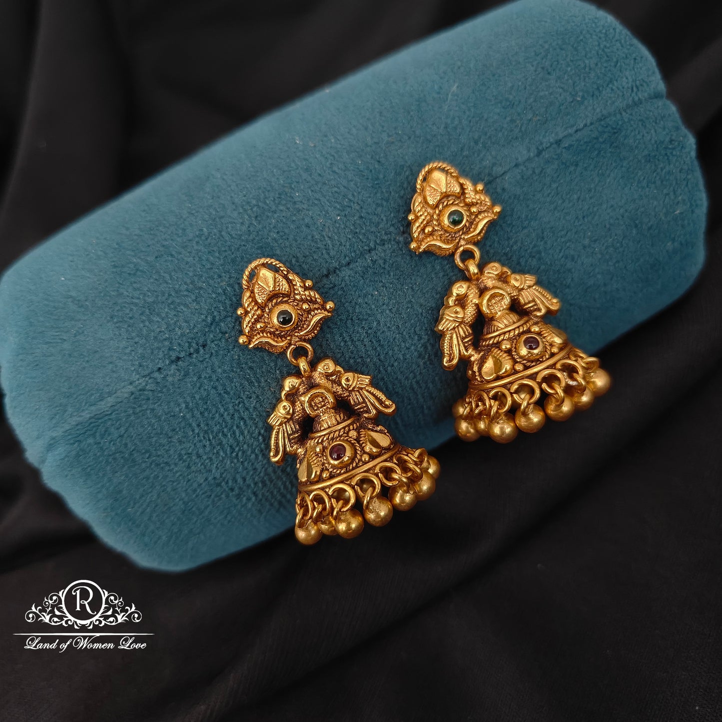 earrings 92.5 silver simple and cute earrings with gold balls -rcm287 92.5 silver ramala jewelry / ramala collections
