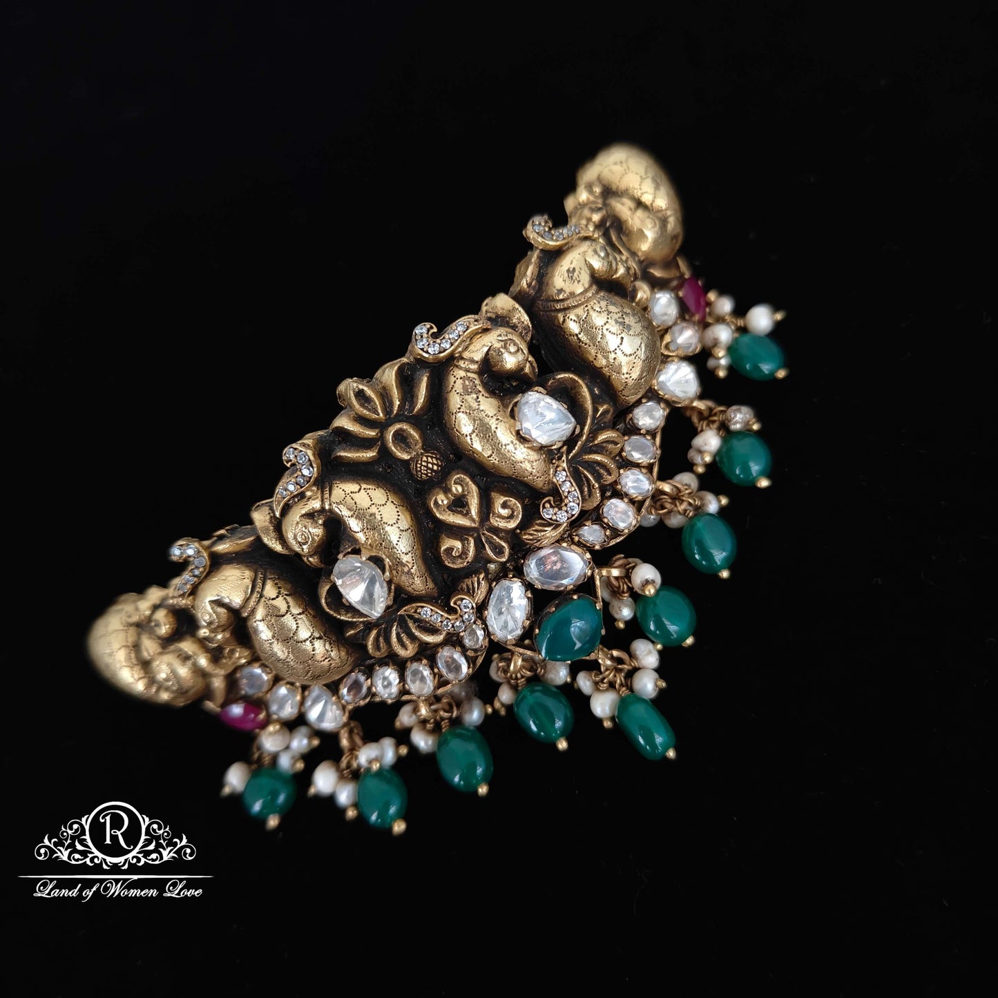 silver cz-gold polish chocker design -rcm559 cz 92.5 silver ramala jewelry / ramala collections