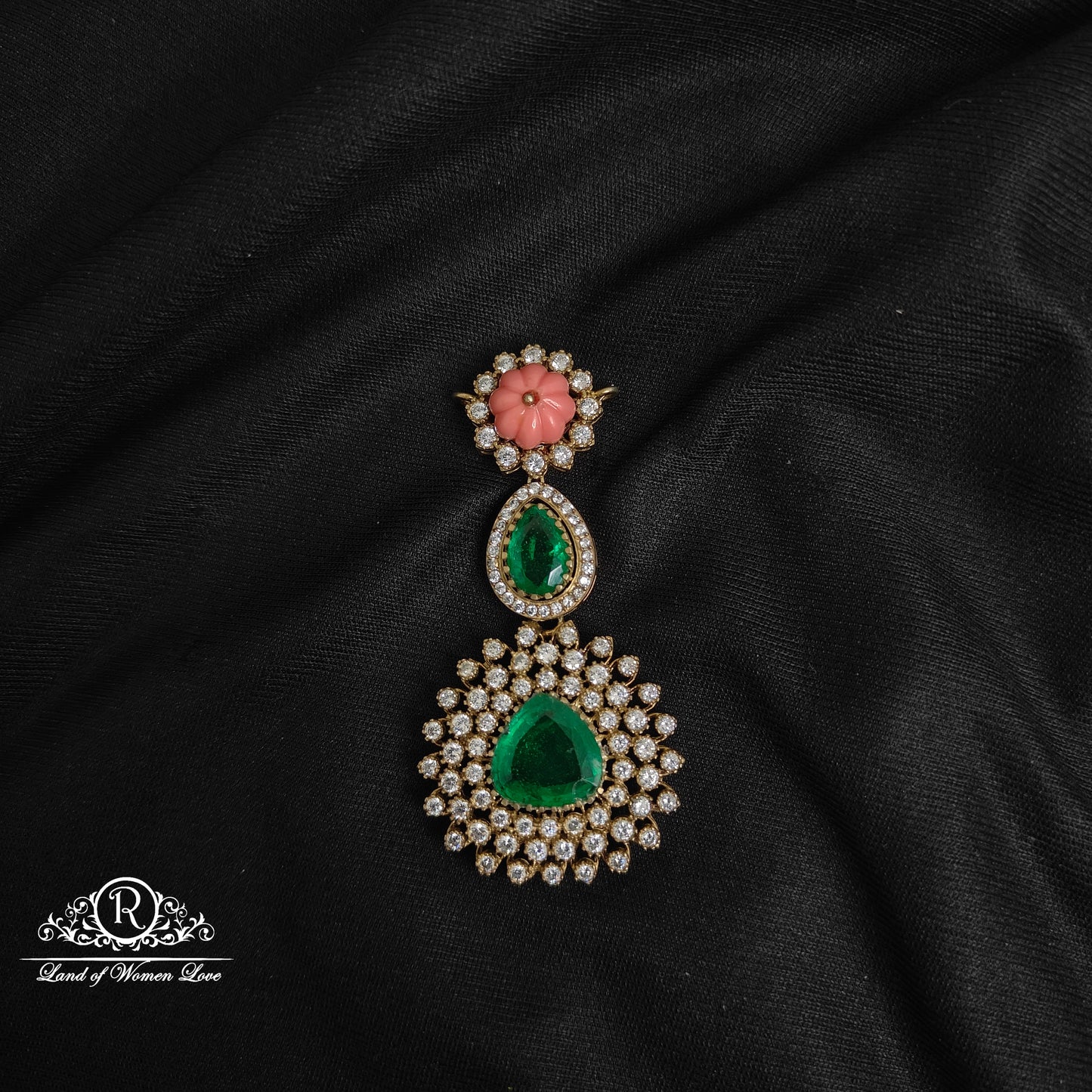 92.5 silver victorian green locket-rcm163 92.5 silver ramala jewelry / ramala collections