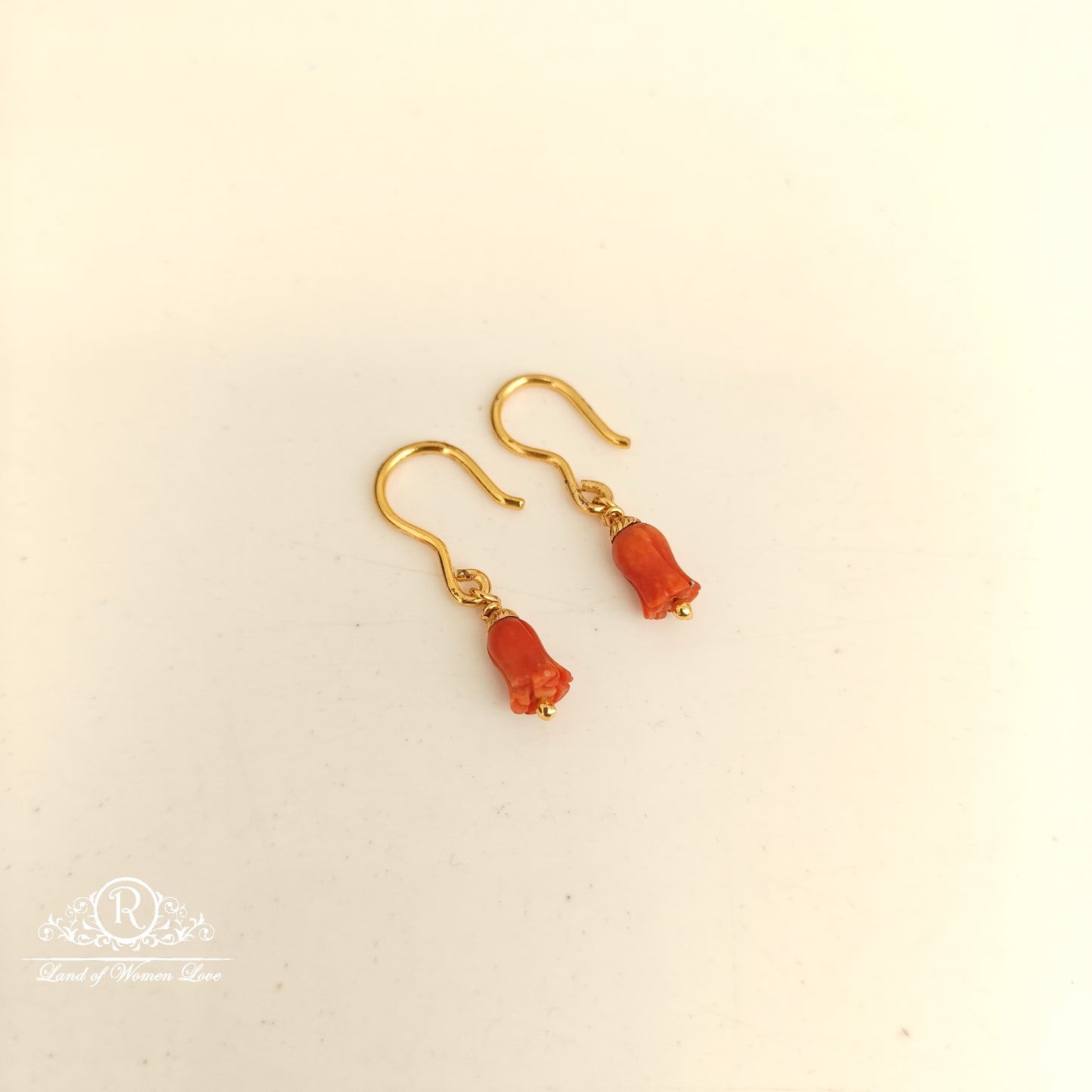 earrings 92.5 silver simple and cute earrings with tulip bead-rch958-1 92.5 silver ramala jewelry / ramala collections