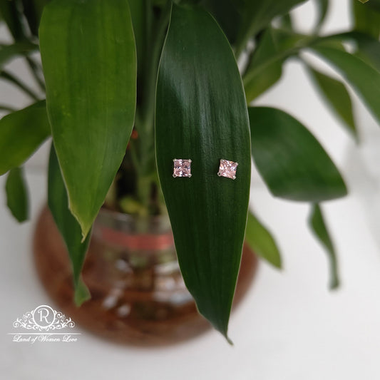 stud 92.5 silver pale pink coloured studs-rchs34-1 92.5 silver ramala jewelry / ramala collections