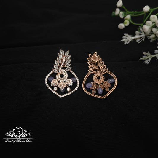 92.5 Silver fusion Rose gold polish beautiful design Earrings-RCM1064