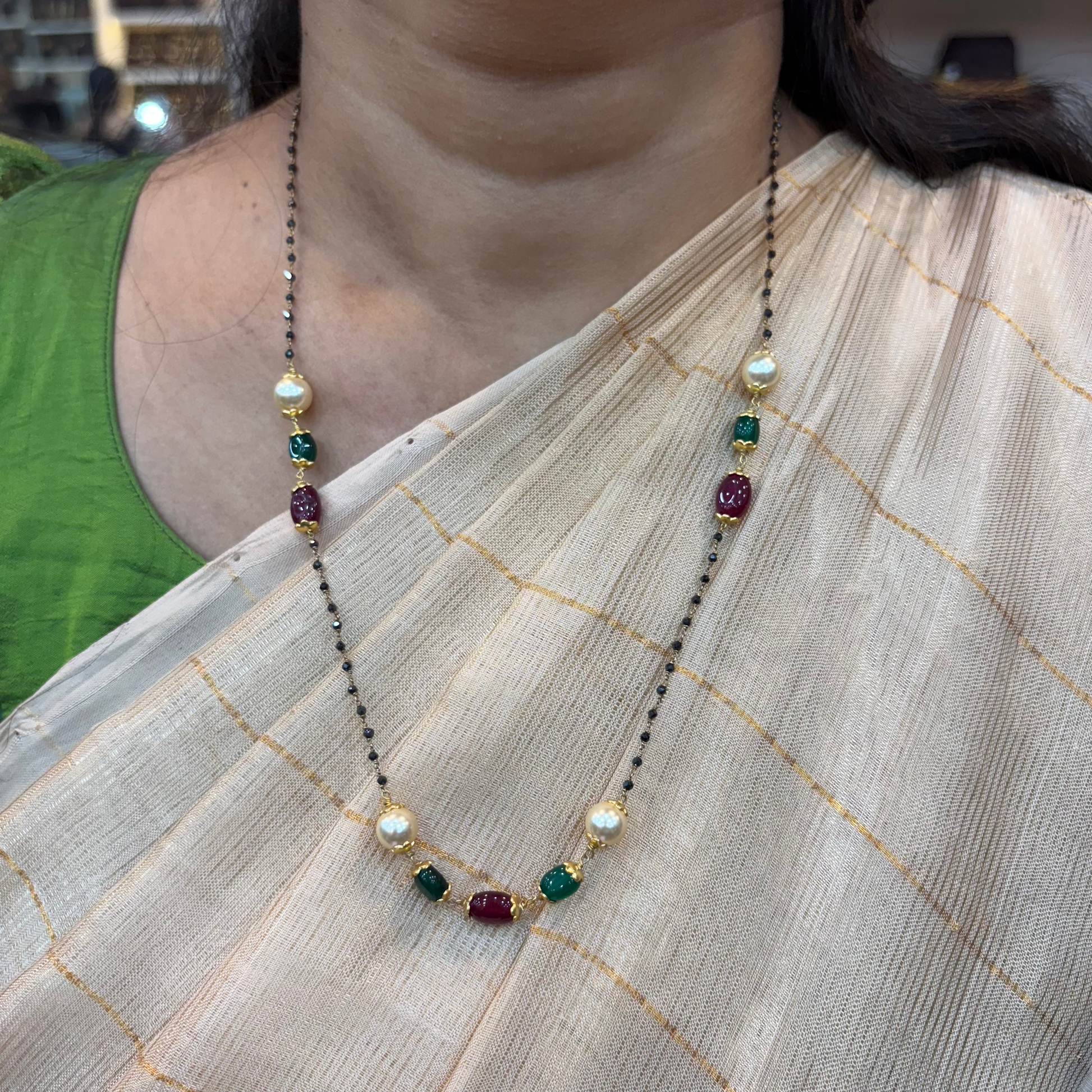 silver crystal black beads-rch688 92.5 silver ramala jewelry / ramala collections