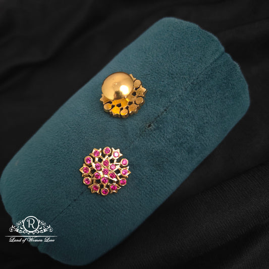 92.5 Silver pink stones studs-RCK246