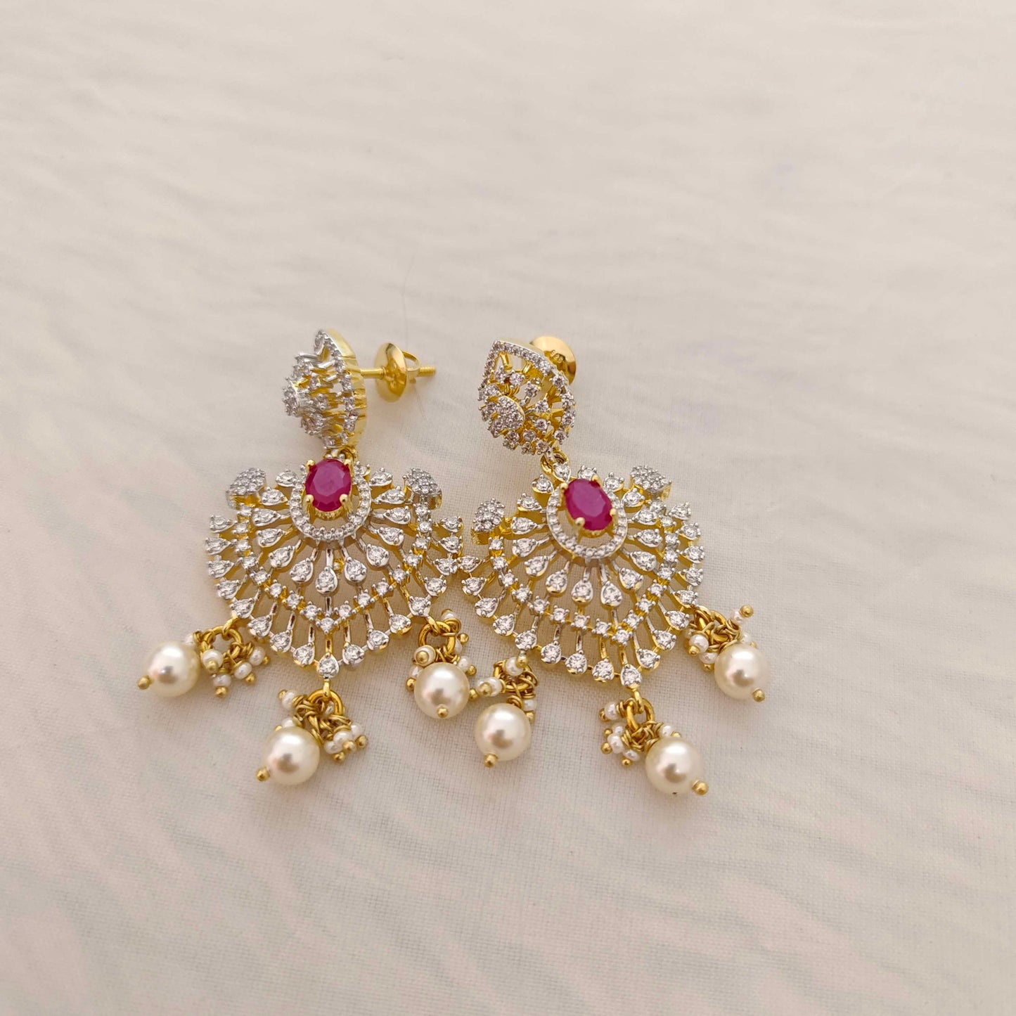 Silver diamond replica earrings -RCT16