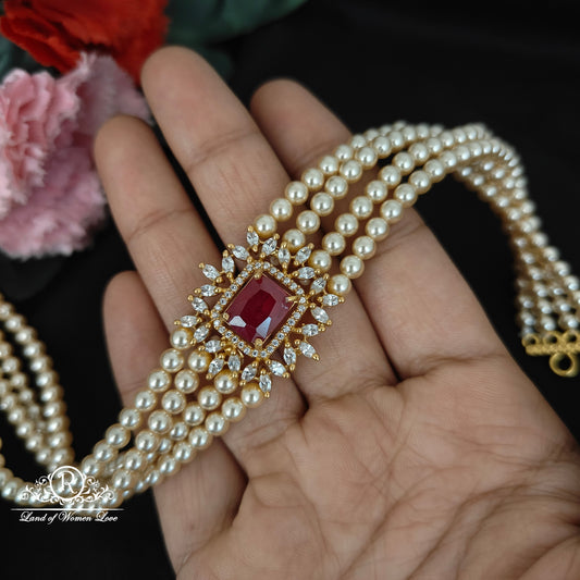 Pearls Silver Chocker-RCJR728