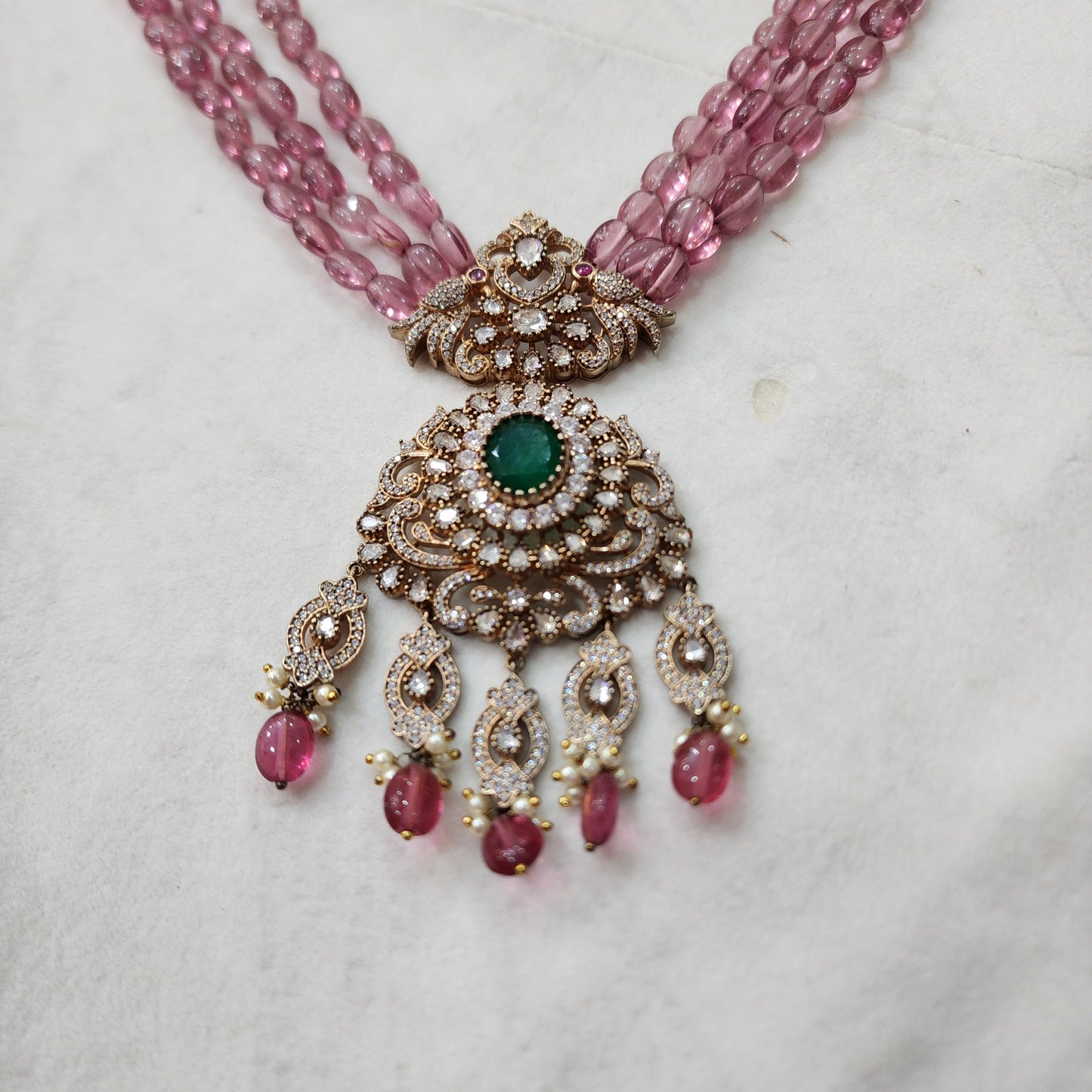 haram silver real beads with victoria locket haram-s797 92.5 silver ramala jewelry / ramala collections