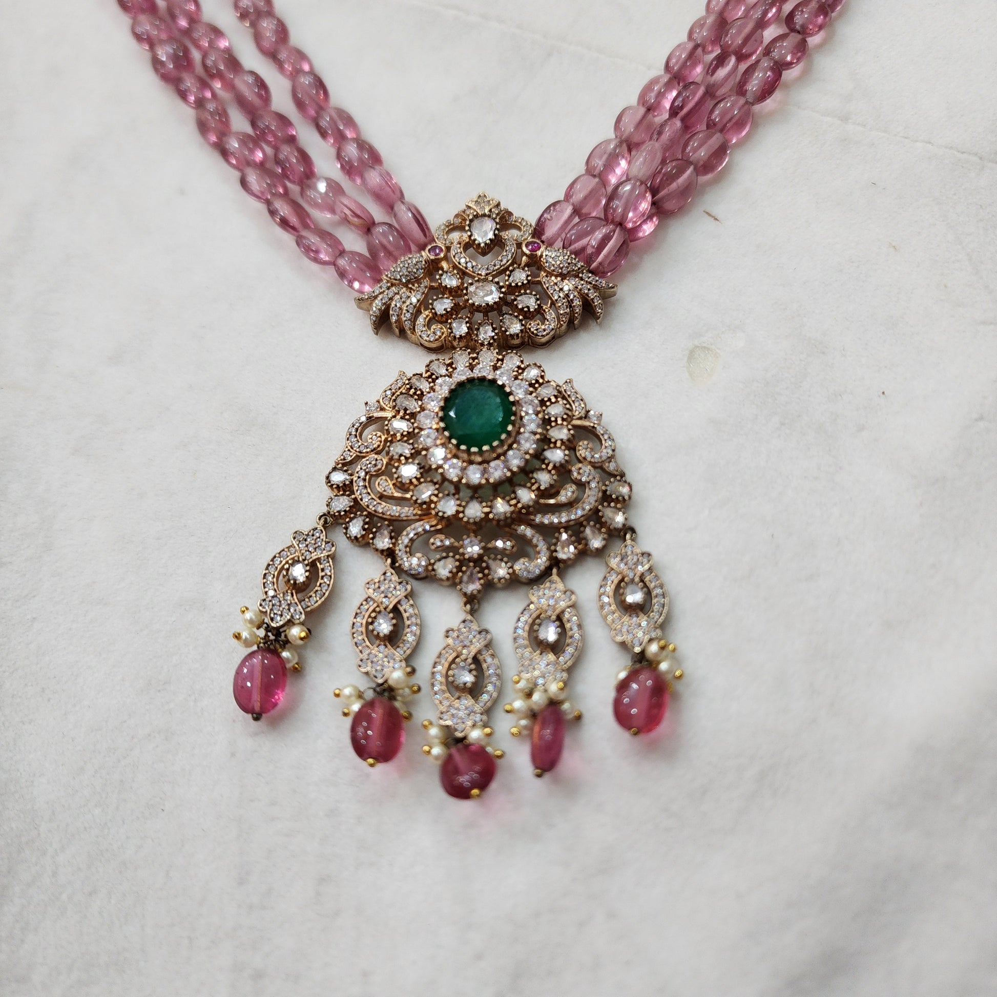 haram silver real beads with victoria locket haram-s797 92.5 silver ramala jewelry / ramala collections