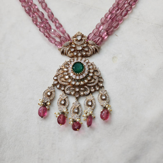 haram silver real beads with victoria locket haram-s797 92.5 silver ramala jewelry / ramala collections