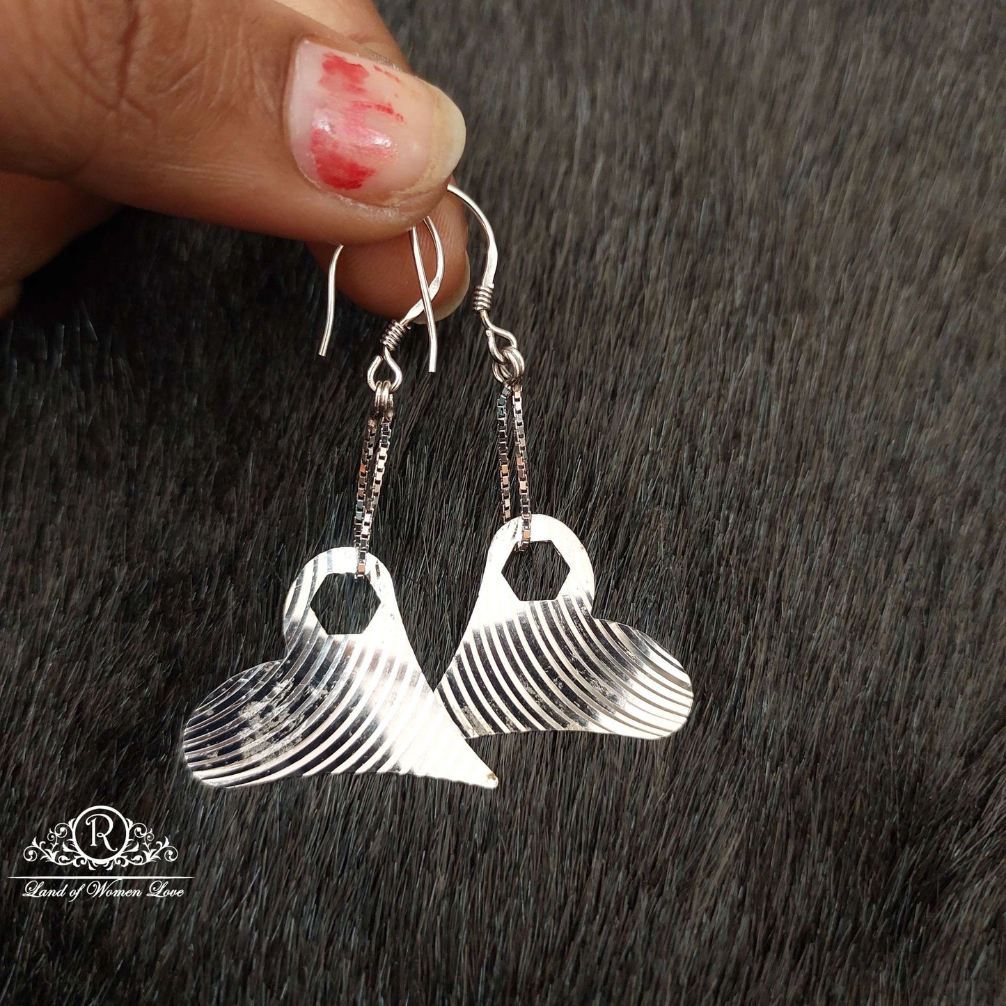 Silver Hanging Earrings-SS115