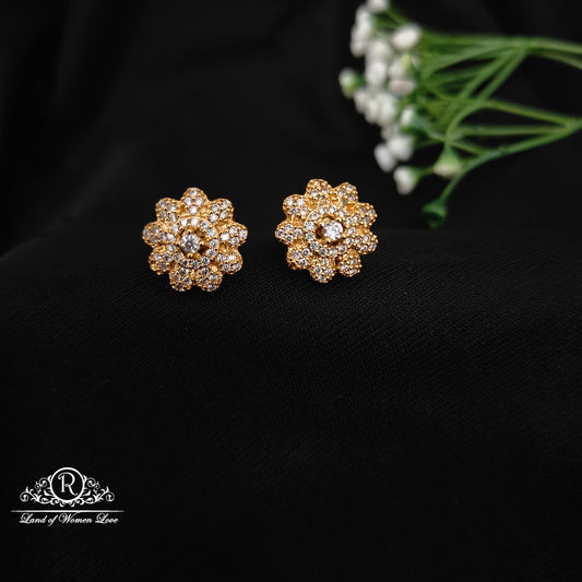 earrings 92.5 silver simple and cute earrings with white stones-rcz74 92.5 silver ramala jewelry / ramala collections