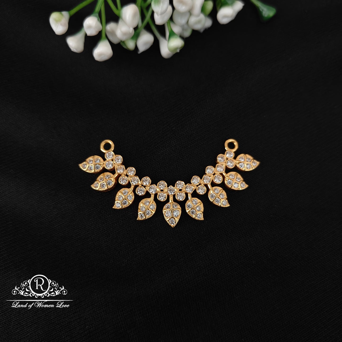 92.5 silver simple and cute mala locket with white stones-rcjr993 92.5 silver ramala jewelry / ramala collections