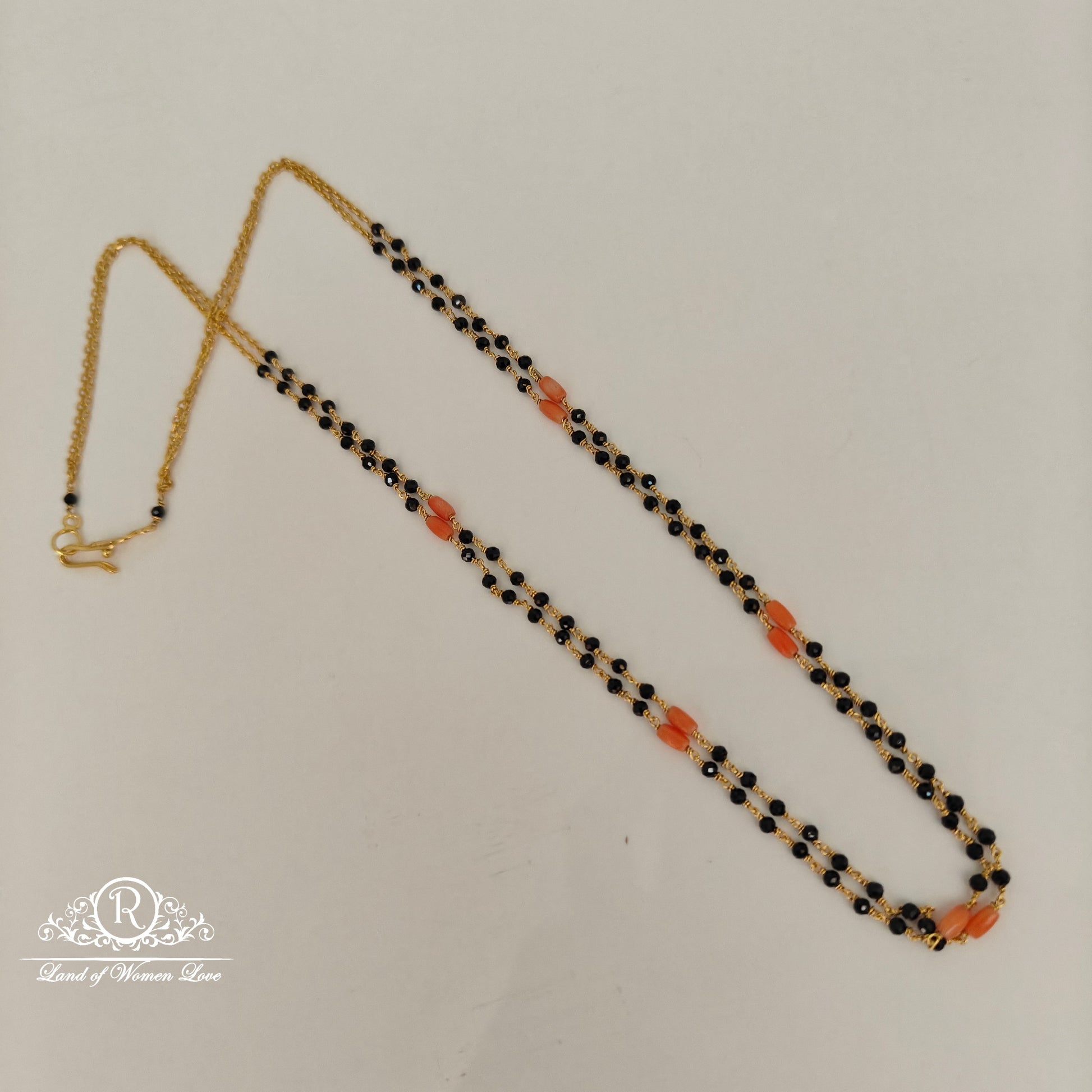 92.5 silver crystals and corals black beads-rch824 92.5 silver ramala jewelry / ramala collections