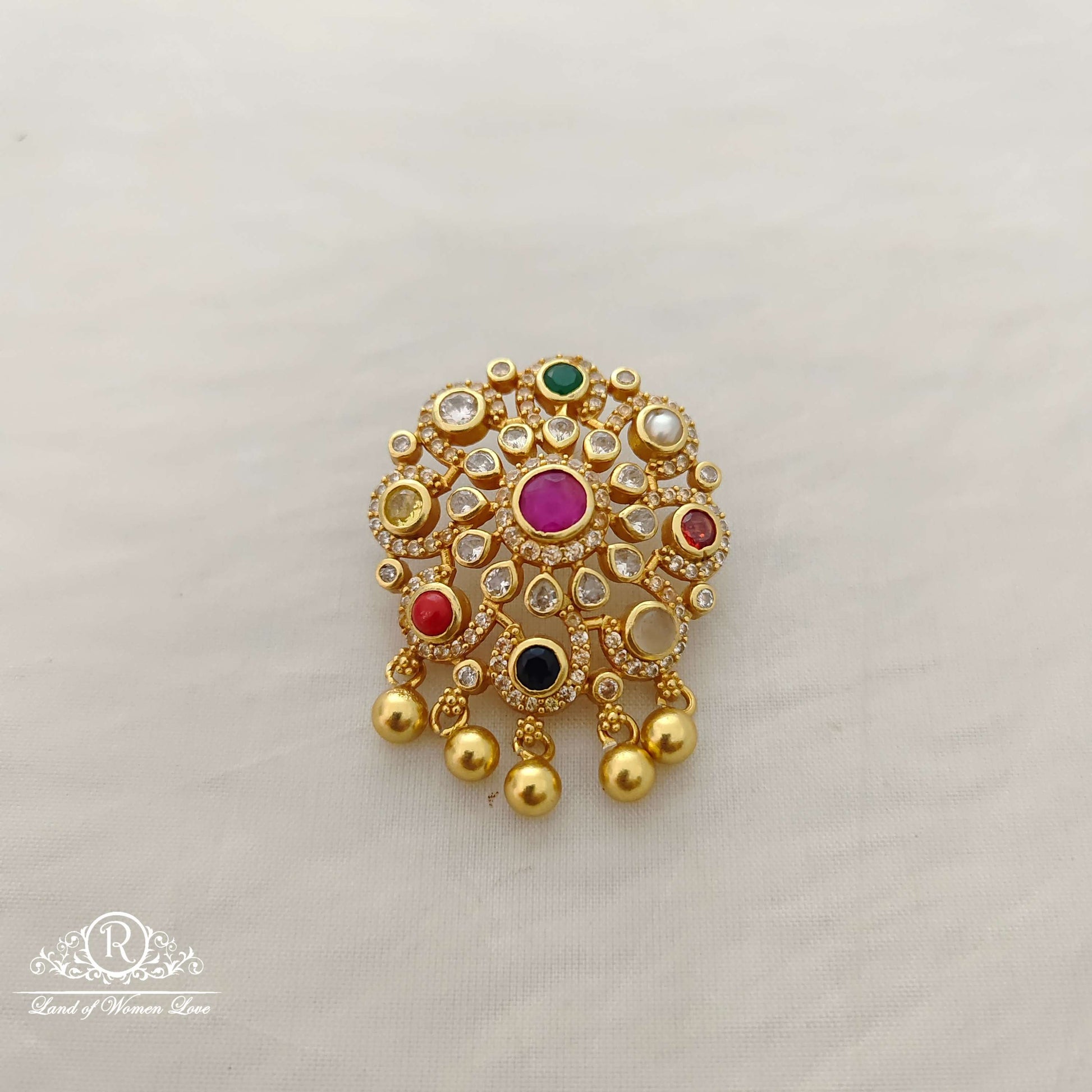 pendant silver navaratna pendant -rcc253 navaratna 92.5 silver ramala jewelry / ramala collections