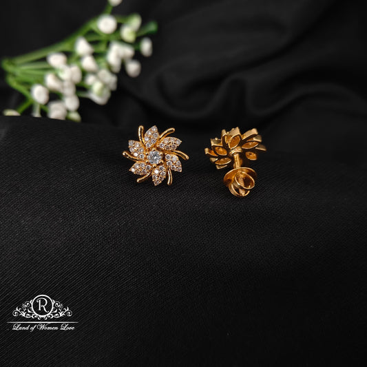 92.5 silver simple and Cute earrings with white stones-RCZ75