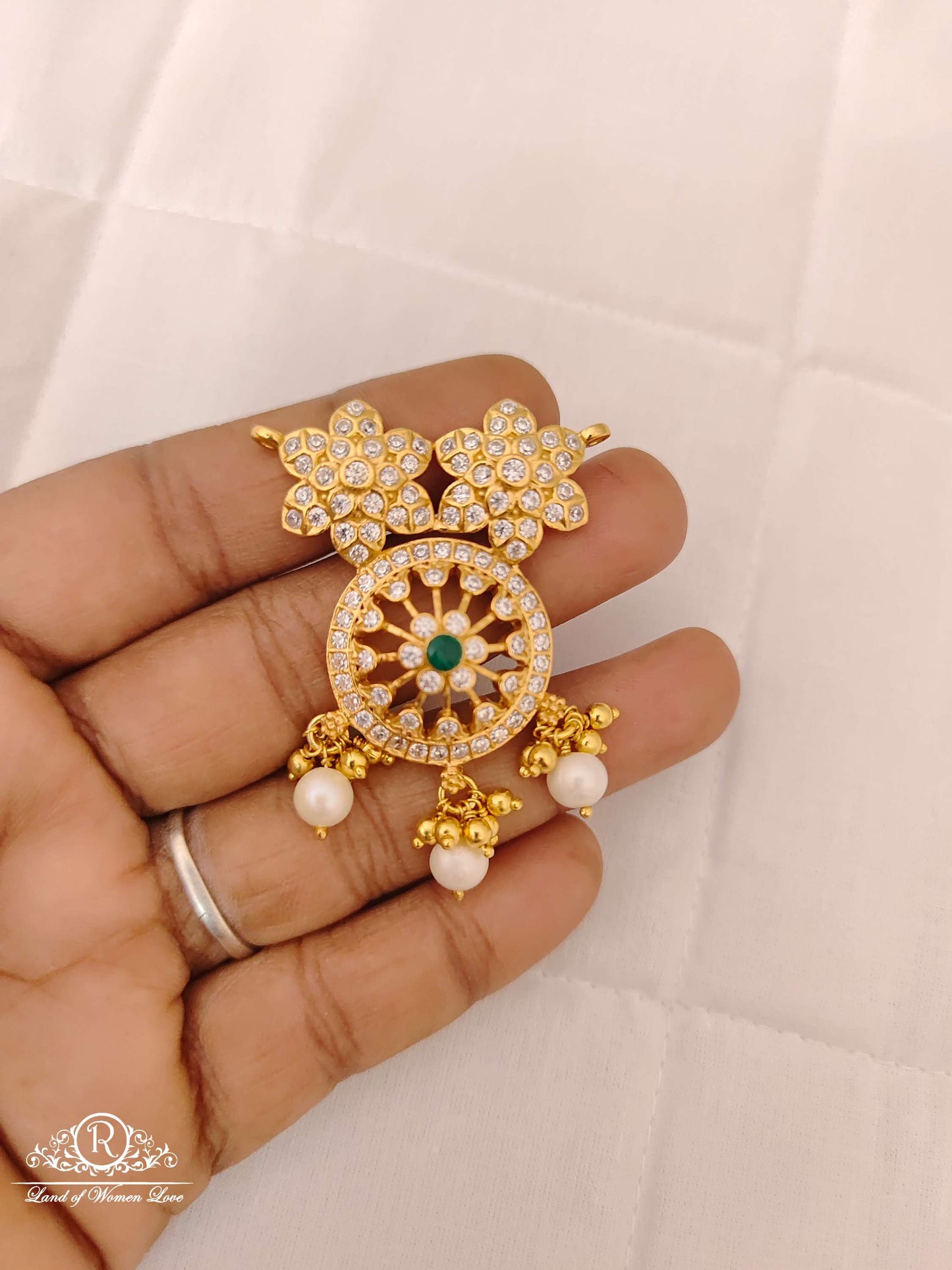 Silver White Stones Locket-M334