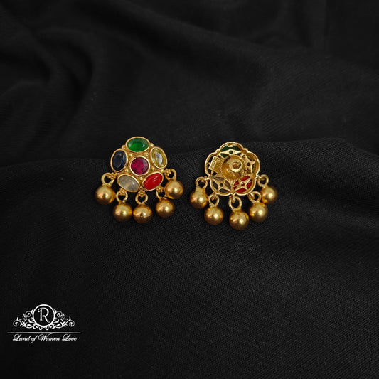 Silver navaratna earrings -RCCP276